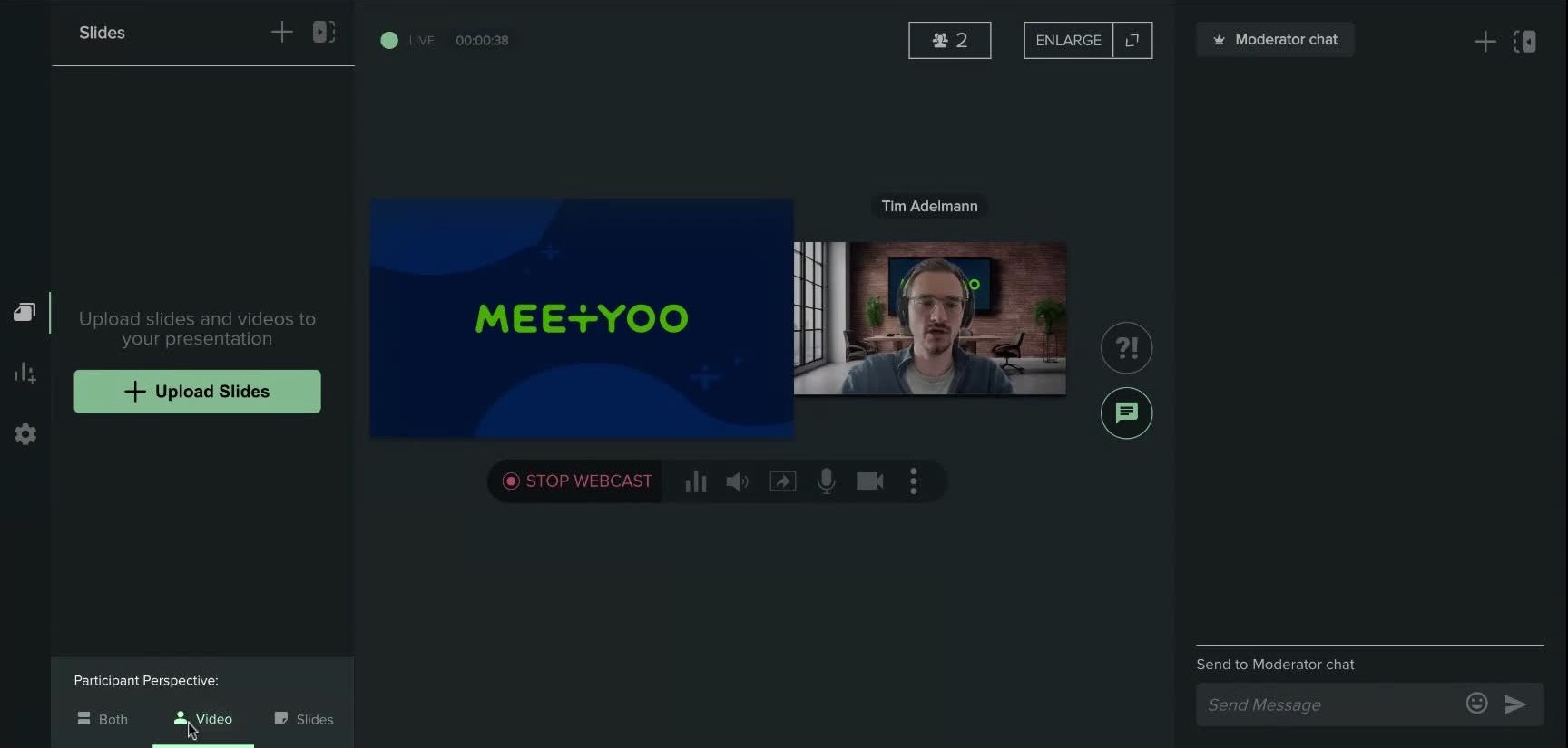 Cambio de diseño a "Solo video" en la esquina inferior izquierda